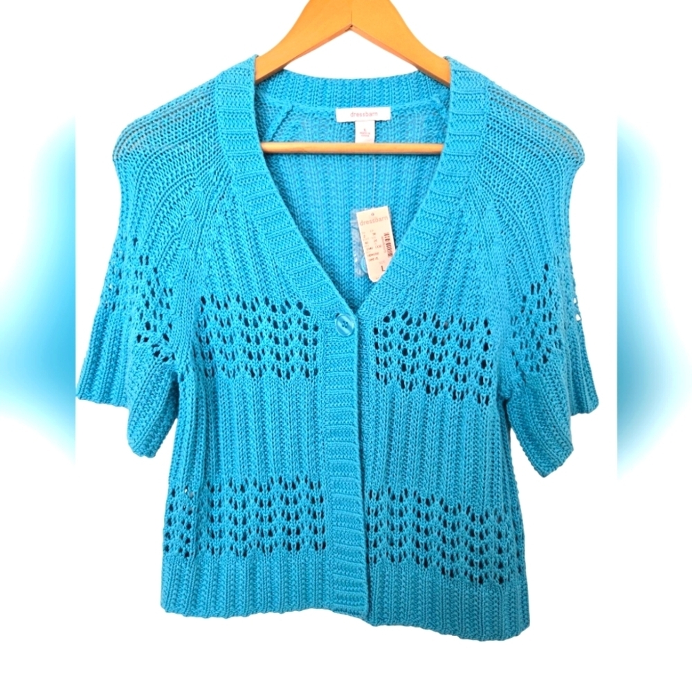 NWT Dress Barn Women's Blue Knit Sweater Size L